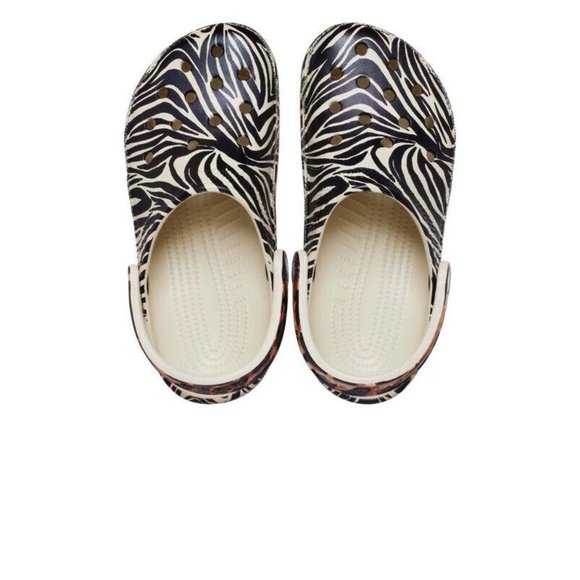 Crocs Classic Animal Remix Clog Bone White Black Wild Zebra Size Men7/women 9 - Picture 4 of 5
